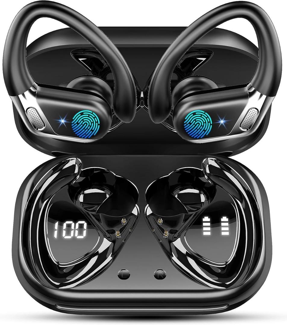 Ear buds Wireless Earbuds, Bluetooth 5.4 headphones Sport 2026 Noise Cancelling, Running Headphones 50 Hrs, Over Ear Earbuds with Ear Hooks, Bluetooth Earphones with Mic/IP7 Waterproof for Android/iOS