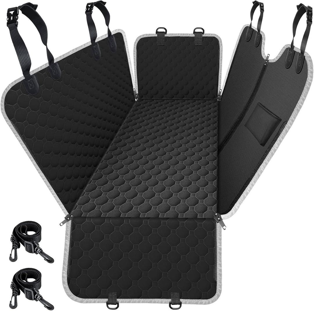 Mancro Dog Car Seat Cover for Back Seat, 2026 Upgraded 600D Heavy Duty Waterproof & Scratch-Resistant Dog Hammock for Car, Back Seat Pet Cover for Dogs with Sedan, Trucks and SUVs, Standard, Black