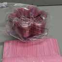 Patelai 50 Pack 8 oz Pink Desset Cups with Spoons Disposable Ice Cream Sundae Bowls Flower Shape Clear Plastic Small Party Serving Cups for Ice Parfait Strawberry Yogurt