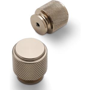 10 Pack Champagne Bronze Round Brushed Aluminum Cabinet Knobs (1.1 x 1 x 0.78 inches, 10 Count)