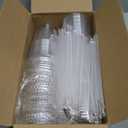 Alaeseje 50 Pack Clear Plastic Cups with Lids and Straws,16 oz Disposable Iced Coffee Cups,PET Crystal Cups,Round Bottom To Go Cup for Iced Coffee Juice Smoothie Cold Beverage