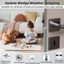 ESUFEIR 196" Wedge Sliding Window Weather Stripping Door Gap Filler,Adhesive Window Insulation for Winter Door Seal Strip,Soundproof Foam Tape for Frame,Gray