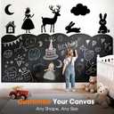 Chalkboard Wallpaper Peel and Stick, 35.4"x118.1" Blackboard Contact Paper Self Adhesive, Vinyl Chalk Board Wall Sticker with 8 Colorful Chalks & 1 Rag