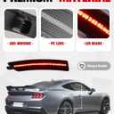 Rear Red LED Side Marker Lights for Ford Mustang 2024+, Smoke Lens Side Reflectors Lamps for Mustang Gen7/S650 2024 2025 Accessories(Rear,2PCS)