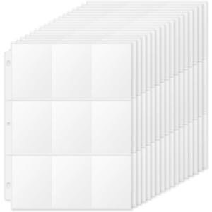 9 Pocket Card Sleeves for 3 Ring Binder, 36 Pack Double-Sided Trading Card Pages for Sports and Game Cards, Baseball Card Sleeves for Collectors.