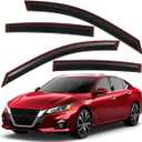 Lightronic Extra Durable Clip-on in-Channel Auto Vent Window Visor, Fits 2019-2025 Nissan Altima, UV Protection Rain Guard, Original Wind Deflector, No-Drill Easy Install, Dark Smoke, 4-Pcs