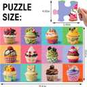 Jumbo Floor Puzzle for Kids,48 Piece Cupcake Jigsaw Puzzles,Learning Educational Toys for Toddlers Ages 3-5,Children Easter Gift for Boy Girl Ages 4-8