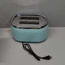 MELLERHOME Retro Toaster 2 Slice, 7 Browning Levels, 3 Functions (Reheat, Defrost, Cancel), Stainless Steel Features, Removable Crumb Tray, Under Base Cord Storage, Turquoise