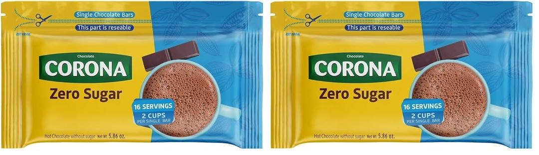 Corona, Zero Sugar Hot Chocolate Bars, 5.86 oz (Pack of 2) (BB: October 10, 2025)