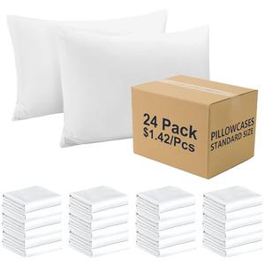 ZPECC White Pillow Cases Bulk 24 Pack - Standard Pillowcases with Envelope Closure, Soft Brushed Microfiber Pillow Cover for Hotel Airb&bs Hospital Bedding Essential