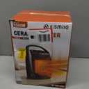 Kismile Small Electric Space Heater Ceramic Space Heater,Portable Heater Fan for Office with Adjustable Thermostat and Overheat Protection ETL Listed for Kitchen, 750W/1500W(Black) (Luxury Black-Built-in Handle)