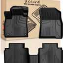 AOMSAZTO Floor Mats for 2026 2025 2024 2023 Honda Accord (Include Hybrid) All Weather TPE Rubber Floor Liners for Honda Accord 2023-2025 2026 Hybrid Accessories Odorless Non-Slip 1st & 2nd Row, Black.