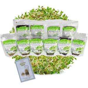 Organic Sprouting Seed Mix  2.5 lb  10 Varieties: Alfalfa, Mung Bean, Broccoli, Lentil, Clover, Buckwheat, Radish, Bean Salad, More