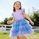 Princess Dress for Toddler Girls Sleeveless Ruffle Sleeve Tulle Dresses Casual Summer Outfit for Girl 3-6 Years