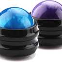 Massage Roller Ball,2-Pack Handheld Massage Therapy and Relax Tool for Sore Muscles,Joint Pain Relief Relaxing,Full Body Deep Tissue Massage(Blue&Purple) (Black)