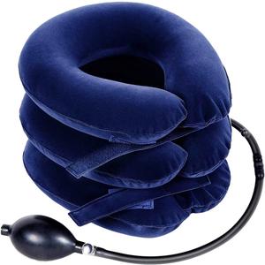 Cervical Neck Traction Device for Instant Neck Pain Relief - Inflatable & Adjustable Neck Stretcher Neck Support Brace, Best Neck Traction Pillow for Home Use Neck Decompression (Blue)