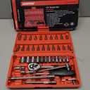 Egofine 46 Pieces 1/4 inch Drive Socket Ratchet Wrench Set, with Bit Socket Set Metric and Extension Bar for Auto Repairing and Household, with Storage Case