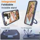 Compatible with Samsung Galaxy S23 Case with Magnetic Ring Stand, Military Drop Protection, Anti-Scratch/Anti-Fingerprint Translucent Matte Case for Samsung Galaxy S23 (Dark Blue)