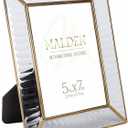 ASIN HOLDER - 5X7 RIBBED GLASS W/GOLD METAL