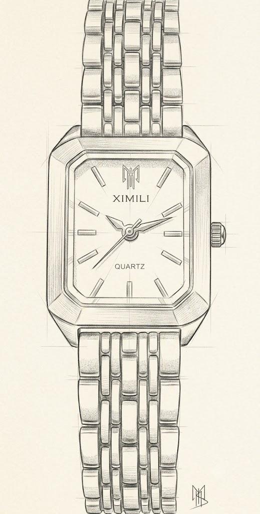 Avaner Women's Gold Square Watches: Ladies Gold Silver Stainless Steel Band Classic Retro Elegant Easy Reader Analog Quartz Wrist Watch