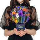 5 x Magic Ants 3D Pop-Up Halloween Bouquet Greeting Card  Spooky and Festive Decorations  Includes Envelope  Perfect for Halloween Celebrations