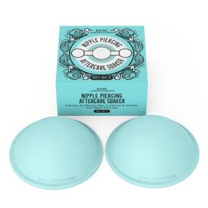 Base Laboratories Nipple Piercing Aftercare Soaker Set | Hands-Free Nipple Piercing Cleaner | Nipple Piercing Kit for Women | Cracked Nipple Care | 2 Silicone Cups (2 Count (Pack of 1))