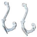 4 Pack Cast Iron Wall Hooks Antique Vintage Rustic Farmhouse Coat Hooks, Great for Coats, Bags, Towels, Hats, Mounting Screws Included (White)