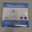 Combination Smoke Carbon Monoxide Alarm Detector Powered by Battery,Dual Alarm Sensor of Smoke and CO,Easy to Install (901-1-Pack, White001)
