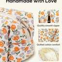 Floral Quilted Makeup Bag, Cute Rose Cosmetic Bag for Women, Flower Travel Toiletry Bag, Cotton Make up Bag Pouch