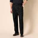 Amazon Essentials Men's Classic-Fit Expandable-Waist Pleated Dress Pant (Black)