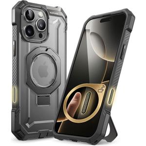 SUPCASE for iPhone 16 Pro Case with Camera Control Capture Button (Unicorn Beetle Grip), [Compatible with MagSafe] Heavy Duty Rugged Magnetic Stand Phone Case for iPhone 16 Pro 6.3'' 2024, Gray