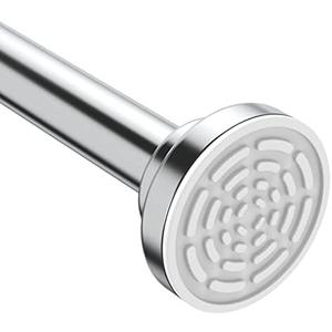Ausemku Shower Curtain Rod Tension - 26-76 Inch Never Rust Non-Slip Spring Tension Curtain Rod No Drilling Stainless Steel Curtain Rod Use Bathroom Kitchen（Silver）