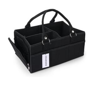 Baby Diaper Caddy Organizer for Girl Boy Large Nursery Storage Bin Basket Portable Holder Tote Bag for Changing Table and Car Baby Shower Gifts Newborn Essentials Must Haves Items black