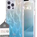 COCOMII Rectangle for iPhone 13 Pro Max Case, Turquoise Real Motherofpearl | Compatible with MagSafe Wireless Charging, Shockproof 10ft Drop Protection, Camera & Screen Protection, Premium Glossy Finish