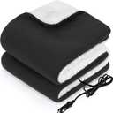 Sealy 12-Volt Heated Car Blanket, Portable Electric Blanket with 3 Heating Levels & 4 Hours Auto Off for Car, Truck, SUV, RV or Camping, Machine Washable, 59" X 43", Charcoal