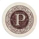 Thirstystone 4-Pack Monogram Letter P Sandstone Coasters Manufactured in The USA Decorative, Absorbent, Easily Wipes Clean (Multicolor)