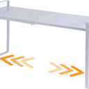 Expandable Cabinet Shelf Organizer Riser for Kitchen Pantry Cupboard Under Sink Countertop (white, 8.2D * 12.2-21.6W * 10.4H)