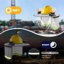 1 Set Hard Hat Sun Shade with Dual Solar Fan, Detachable Hard Hat Visor Full Brim with Neck Protection, High Visibility Mesh Hardhat Sun Shield Reflective Strip for Construction Workers (Light Grey)