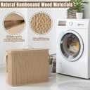 AceOrbit Bamboo Toilet Paper Storage Basket with Lid and Handle 32L Capacity 12Rolls Bathroom Toilet Paper Holder Handwoven Organizer Basket Bathroom Accessories