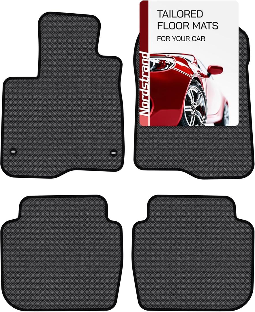 All Weather Floor Mats for Honda CR-V 2023 2024 2025 - Custom Fit fits Honda CRV (Inc Hybrid) - 1st & 2nd Row Set - Anti-Slip Backing - Heavy Duty TPE Mats
