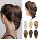 Ponytail Extension - 12" Claw Clip in Ponytail Hair Extensions Natural Soft Synthetic Natural Wave Pony Tail Hair Pieces for Women (Chestnut Brown)