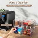 4 Pack Clear Tea Bag Organizers with 12 DIY Dividers, Stackable Tea Drawers