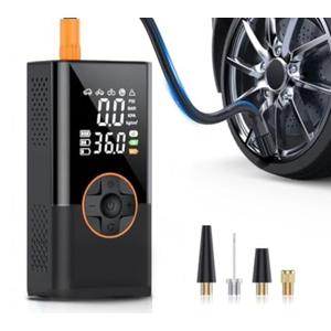 KUXISA Tire Inflator Portable Air Compressor, 3X Faster Air Compressor with Digital Pressure Gauge, 150 PSI Portable Air Pump for Cars, Motorcycles, Bicycles, Balls and More(Black)