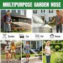 Garden Hose 25 ft NON-EXPANDABLE Water Hose, Flexible & Lightweight Kink Resistant Hybrid Hose, Leak-Proof Heavy Duty, Super Durable Fabric with 3/4" Solid Brass Connectors