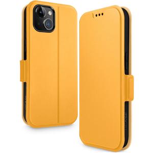OCASE for iPhone 15 Wallet Case, Slim PU Leather Flip Folio, Card Slots, RFID Blocking, Kickstand, Shockproof Phone Cover 6.1 Inch 2023, Yellow