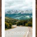 Wood 22.375x34 Picture Frame with 20x30 Mat, Display 20x30 with Mat or 22.375x34 Without Mat, Wood 22.375 by 34 Photo Frame, 22.375 x 34 Frame for Wall Hanging Display, Deep Brown