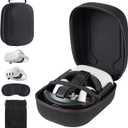 Hard Carrying Case Compatible with Meta Quest 3S/Quest 3/Oculus Quest 2/VP/Pico4,Compatible with VR Headsetible with Battery Elite Strap,Controllers and Other Accessories,Hard Shell Case-Black