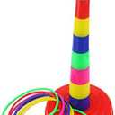 Ogrmar 18" Colorful Plastic Sport Ring Toss Game Set for Kids