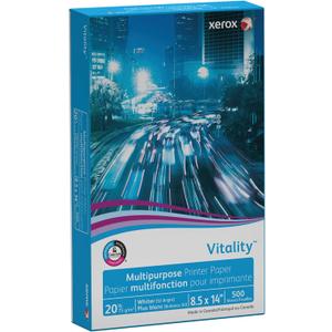 Xerox® Vitality™ Multi-Use Printer & Copy Paper, 1 Ream, White, Legal (8.5" x 14"), 500 Sheets Per Ream, 20 Lb, 92 Brightness, FSC® Certified