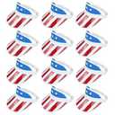 Beevarn 12 Pack Visors Hat Women Clear Colorful Adjustable Golf Hats UV Protection Party Cap Outdoor Sports (Print American flag-12pcs)
